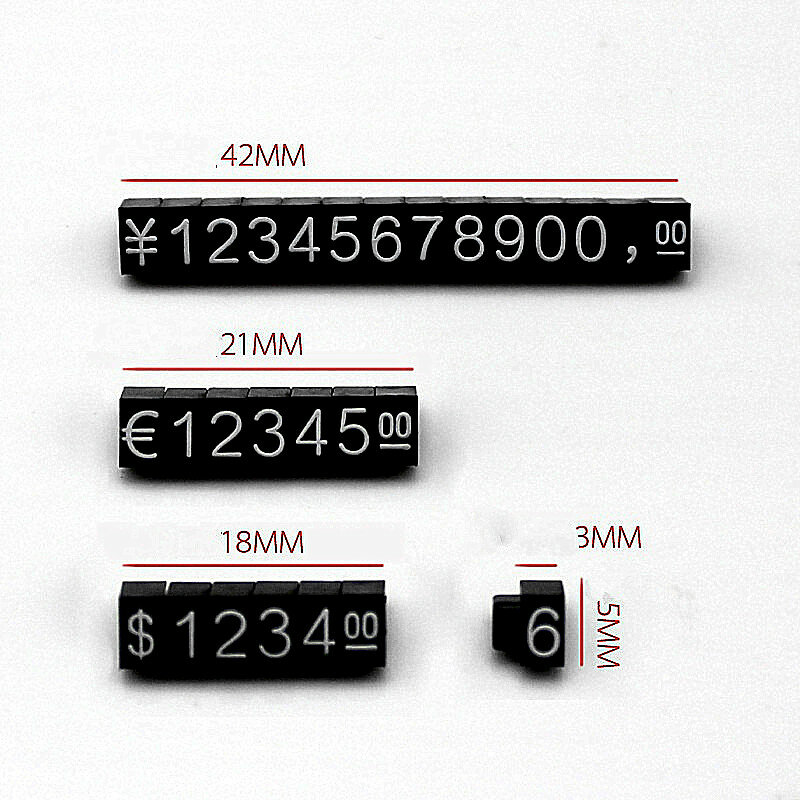 가격 큐브 달러 유로 조절 숫자 자리 스틱 전화 시계 쥬얼리 스낵 식품 카운터 디스플레이 스탠드 사인 태그, 100 세트 가격