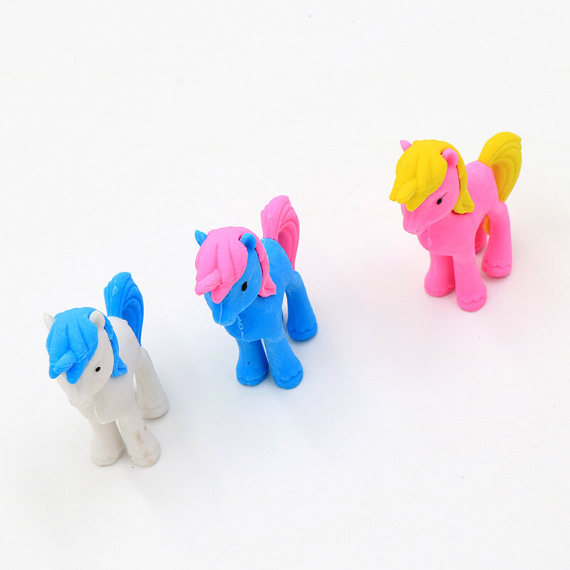 1pc gomma creativa Cartoon Unicorn Pony Cute Animal Eraser cancelleria per studenti personalizzata all'ingrosso