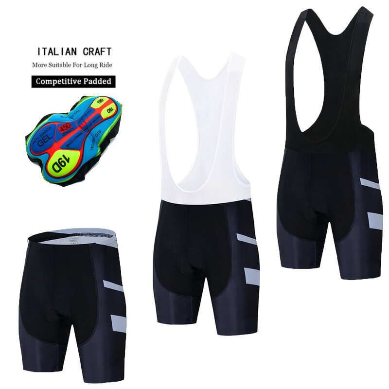 Pantalones cortos con pechera para hombre, ropa de ciclismo para exteriores, transpirables, con almohadilla de Gel 19D Coolmax, para verano, 2023