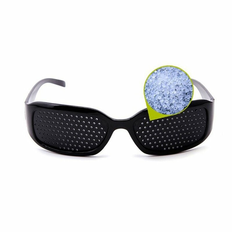 Cuidado de la vista mejorador Pinhole Unisex, gafas estenopeicas antifatiga, alivio de fatiga, gafas con ojales