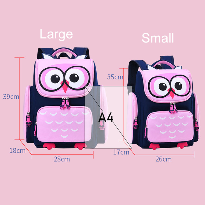 Anime Owl School Bags for Girls Boys Kids Cartoon Primary Backpack Orthopedic Owl Schoolbags Children Mochila Infantil Pink Blue