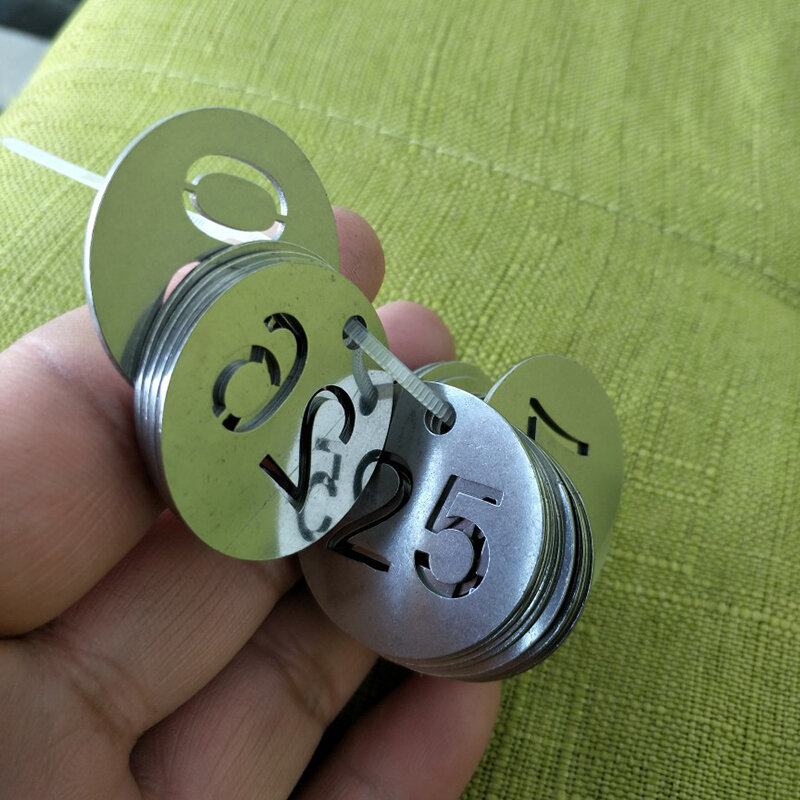 PARETO-Porte-clés en acier inoxydable avec étiquette de numéro, porte-clés personnalisé, porte-clés pour chien, 23mm, 10 pièces par sac