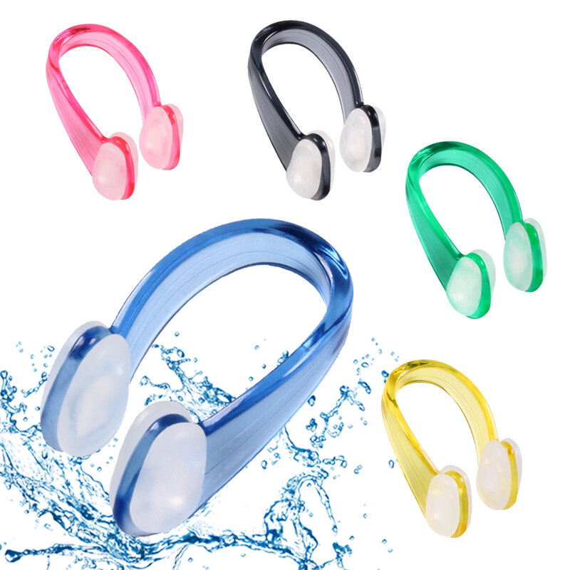 1 PCS Swimming Soft Silicone Nose Clip Ear Plugs Set Swimmer Unisex Nose Clip Earbuds Set Small Size Waterproof for Kids Adults