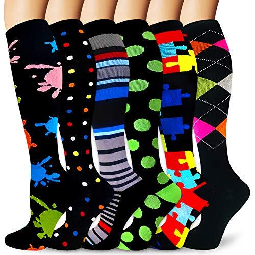 Compression Stocking Animal Knee High Running Sports Socks Edema Travel Varicose Veins Marathon Nurse Compression Socks Women