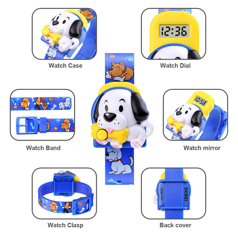 New Children Watch Creative Dog Lovely Cartoon Toys LED Digital Clock Kids Watches For Boys Girls Child Clock SKMEI Brand Hour