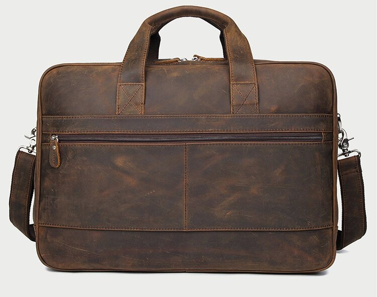 Top Qaulity Brand Briefcase Bag For Men Male Business Bag Vintage Designer Handbag Laptop Briefcase Crazy Horse Leather