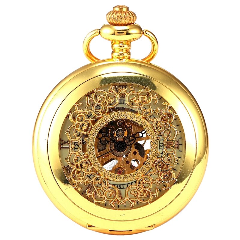 高級ゴールデン発光機械式懐中時計