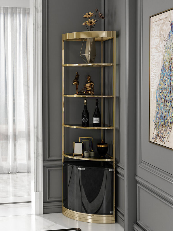 Armário de exibição de metal de alta qualidade tipo piso para restaurante, armário de parede simples vinho, luxo acessível para sala de estar