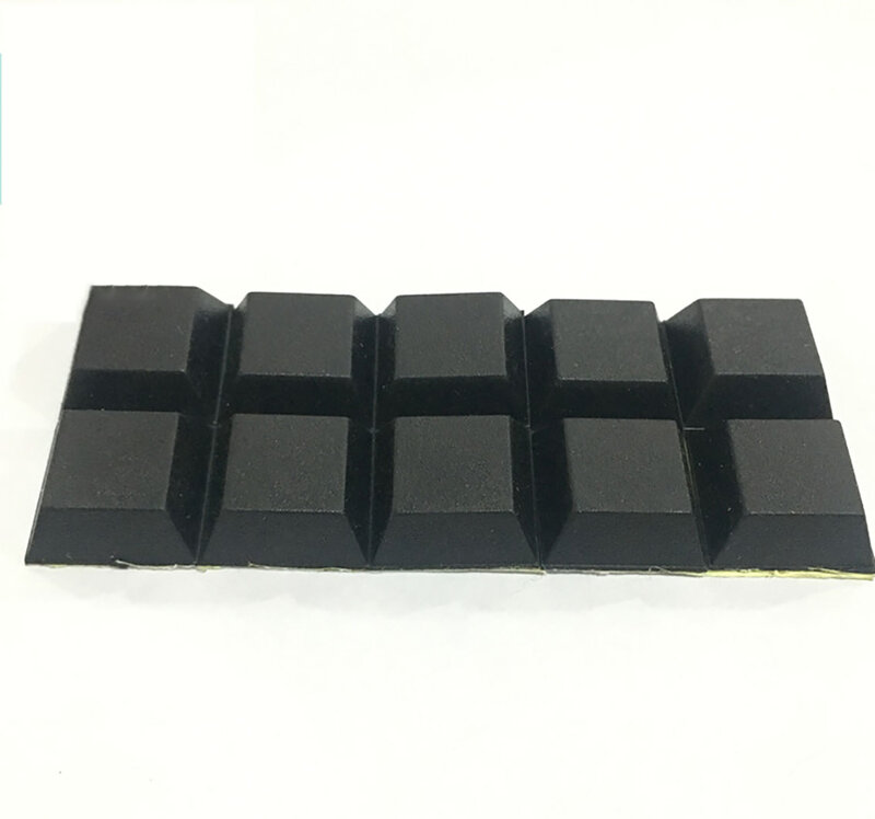 Almohadillas antideslizantes autoadhesivas para muebles y ordenador, almohadilla cuadrada de goma negra, junta de sellado, 10 piezas, 20x20X8mm