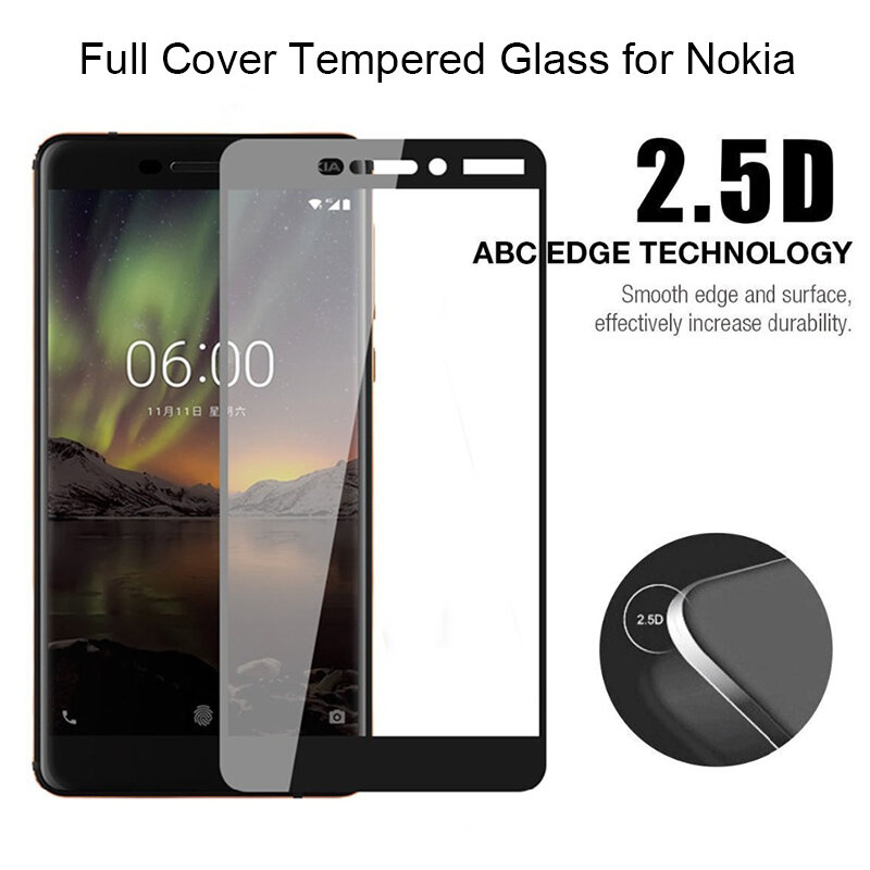 9H กระจกนิรภัยสำหรับ Nokia 7 Plus ป้องกันหน้าจอสำหรับ Nokia 2 2.1 3 3.1ป้องกันบน Nokia 5 5.1 6 6.1 2018