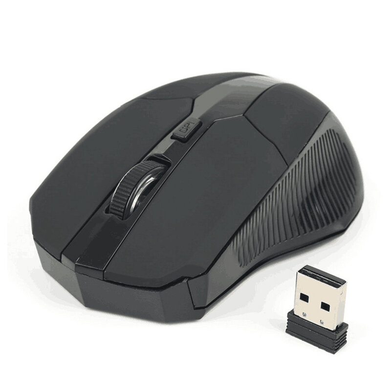 Ratón inalámbrico óptico USB rojo de 2,4G, 3 botones para ratones Gaming para portátil de ordenador, ratón inalámbrico de diseño ergonómico