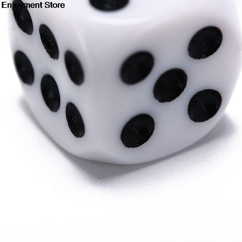 5 шт./лот 6 двухсторонняя питьевой игральная кость 16 мм белый кубики из акрила с закругленной вершиной для данных вечерние игровой кубики ролевые игры в кости цифровой игры в кости