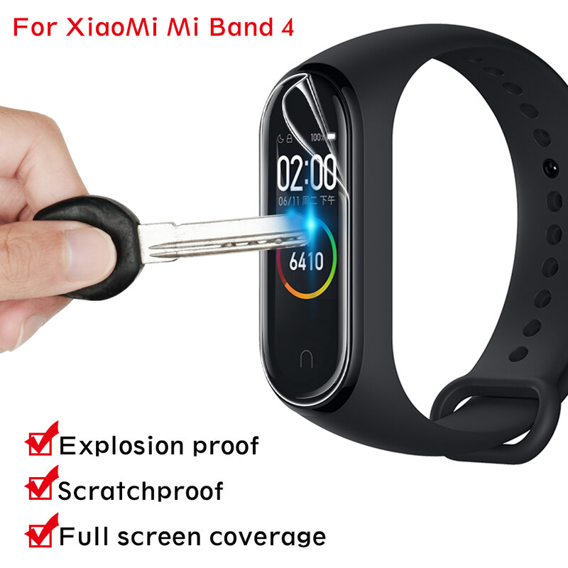 Protecteur d'écran pour bracelet Xiaomi Mi Band 5, 100 pièces, Film TPU, accessoires