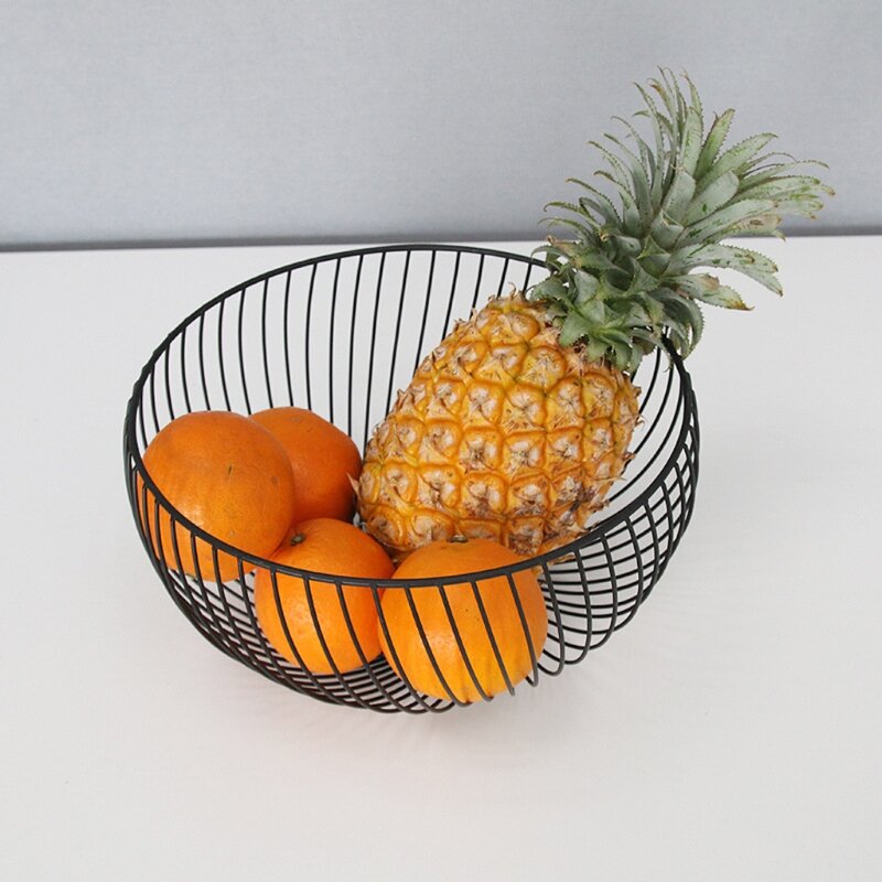 Cuencos de Metal para almacenamiento de frutas y verduras, cestas para huevos de cocina, soporte nórdico minimalista