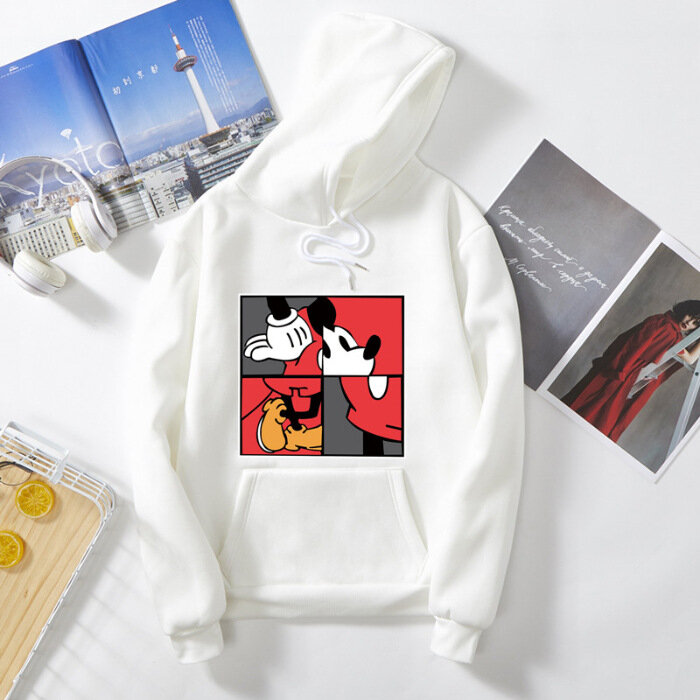 2020 outono primavera camisa feminina xadrez retalhos quentes camisas dos desenhos animados mickey sweatshirts casal hoodies crianças roupas