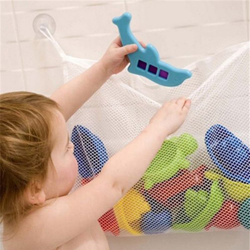 Zabawka dla dziecka siatkowa torba Organizer do kąpieli dla lalek z przyssawką łazienka z wanną zabawki z siatką dla dzieci zabawki do wanny do kąpieli dla dzieci