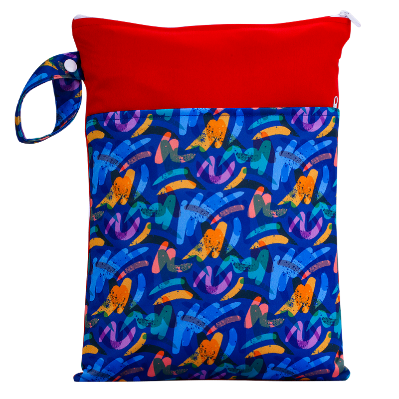 Nuova borsa Mammy asciutta bagnata con due tasche pannolini per bambini borsa per pannolini borsa da viaggio impermeabile riutilizzabile 25x35cm