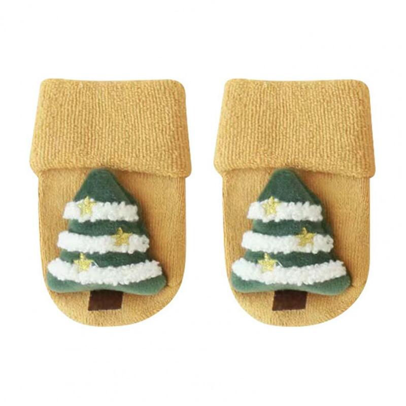 1 Pair Useful Toddler Socks Anti-slip 5 Styles Newborn Socks Cozy Ankle Grip Christmas Pattern Infant Baby Socks
