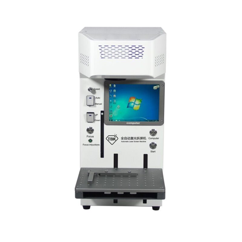 TBK958A Mesin Pencetak Penanda Ukiran Laser Fokus Otomatis Mesin Pemisah Bingkai Pembersih Kaca untuk Ponsel