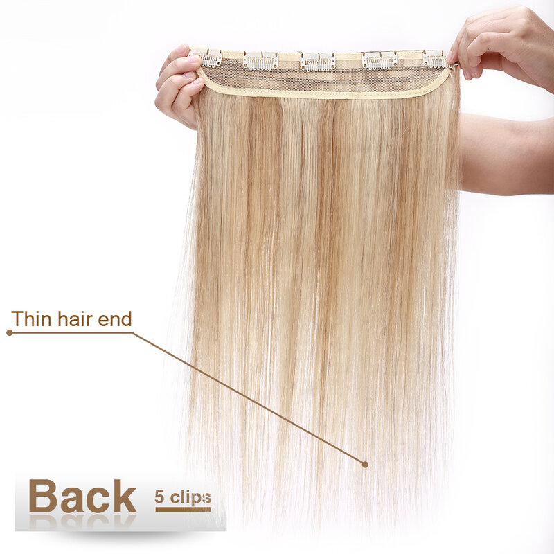S-noilite 40-60g 8 "-24" włosy doczepiane Clip In Human Hair Natural Extension klips do włosów 1pc 3/4 na całą głowę klip w naturalne włosy