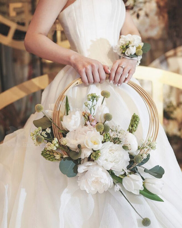1 個 10-40 センチメートル鉄ゴールド金属リングポータブル花輪ベビーシャワー結婚式の花嫁の花花輪手作りの花キャッチャーフープ装飾