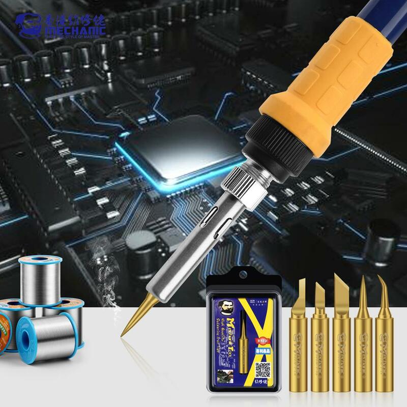 MECHANIC 900M-T Pure Copper Electric Solder Iron Tip Glue Removal Soldering Tips for BGA Board Repair Welding Station Tools Kit
