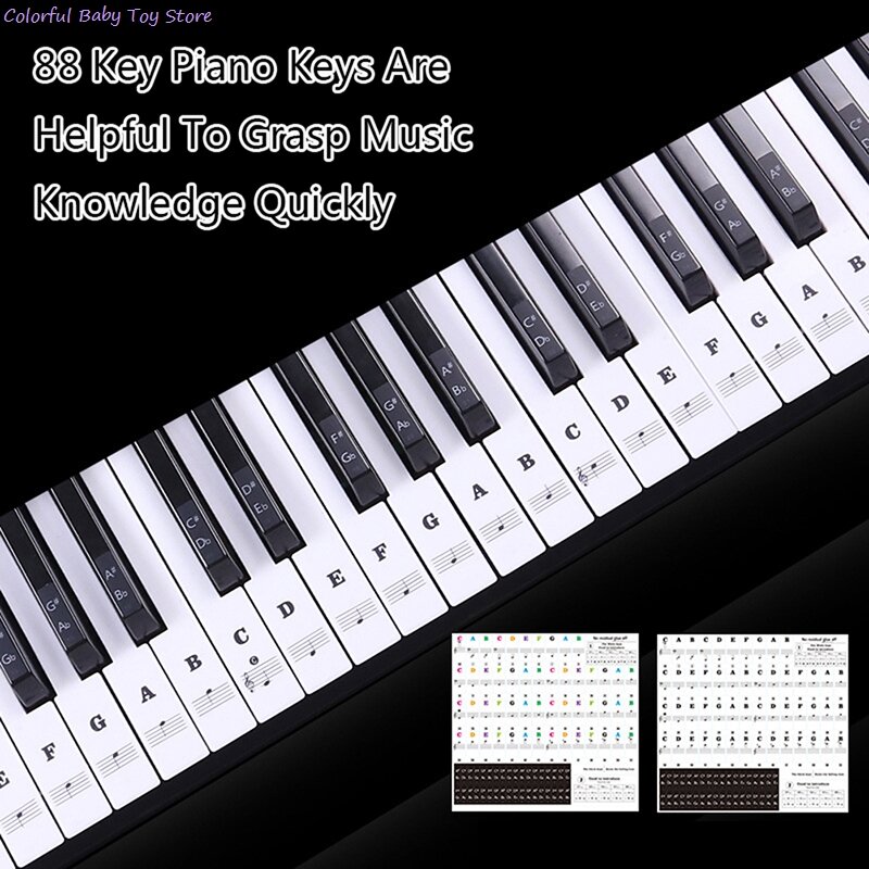 Transparente Piano Chaves Etiqueta, música decalque, teclado eletrônico, Stave Nota