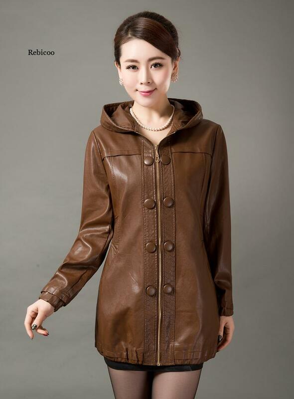 Женская Длинная кожаная одежда, новые весенние куртки, модные тонкие пальто, верхняя одежда, кожаная куртка для женщин