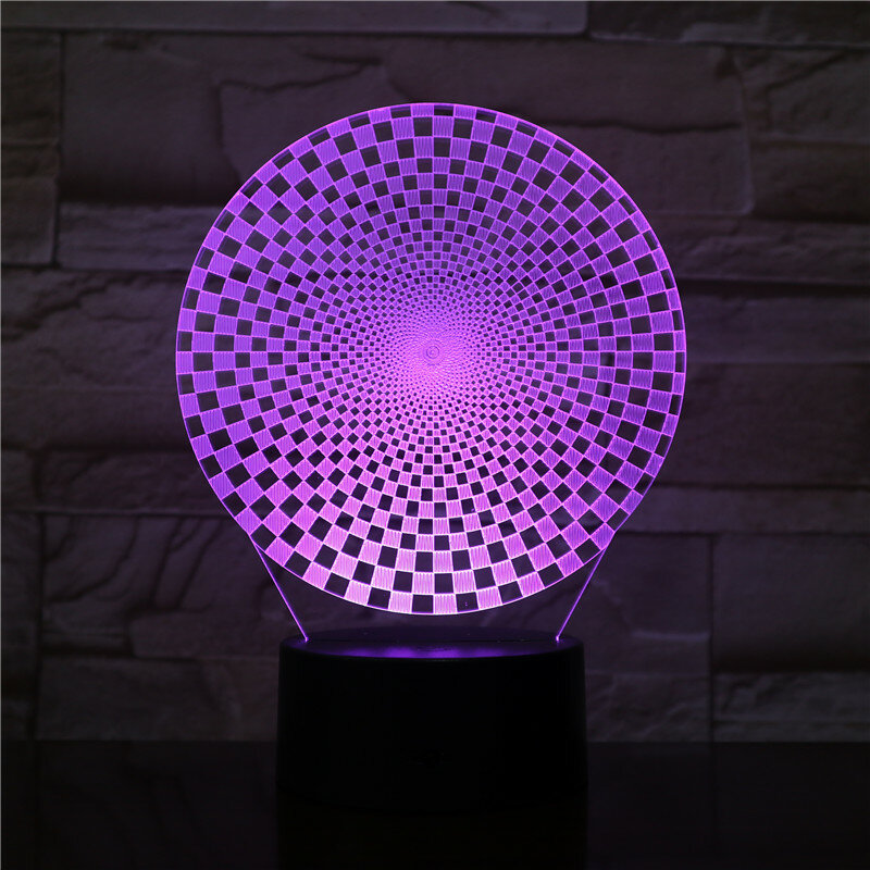 7 Colors Changing 3D Illusion Lamp luminaria round Night Lights 3D Desk Light Luminaria Table Lamp for Fan's Gift 3213