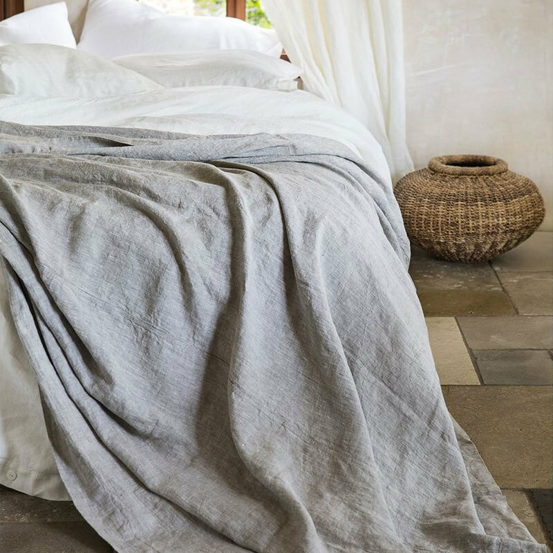 LUXROOM lino ropa cama tela de lino fino para coser japonés para cama, edredón de tela pura transpirable, fundas de almohada, suave y funcional, 100%
