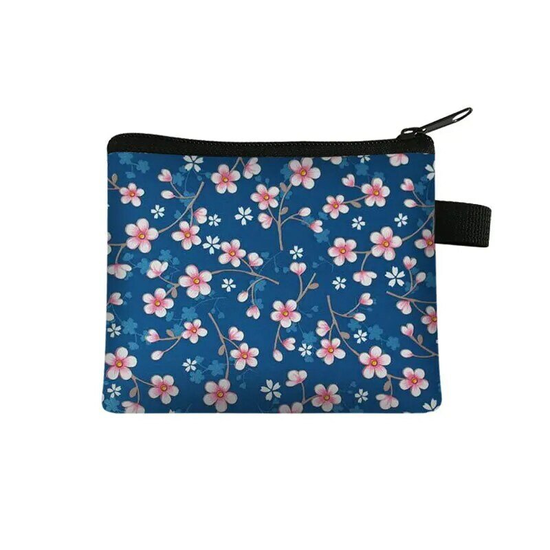 Новый Цветочный мини-кошелек, Женская Портативная сумка для карт, сумка для хранения монет и ключей, ручная сумка, маленькая квадратная сумка, кошелек для монет, сумка