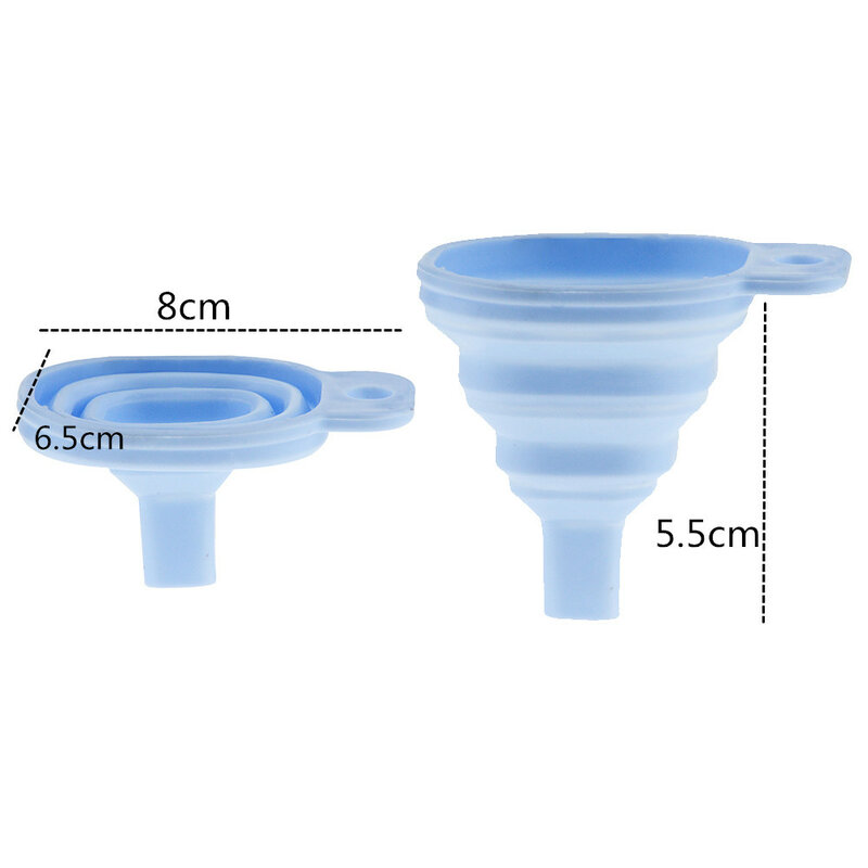 1pc Blue/Pink/Green Creative Retractable Household Silica Gel  Mini Funnel  Hung Household Liquid Kitchen Tools