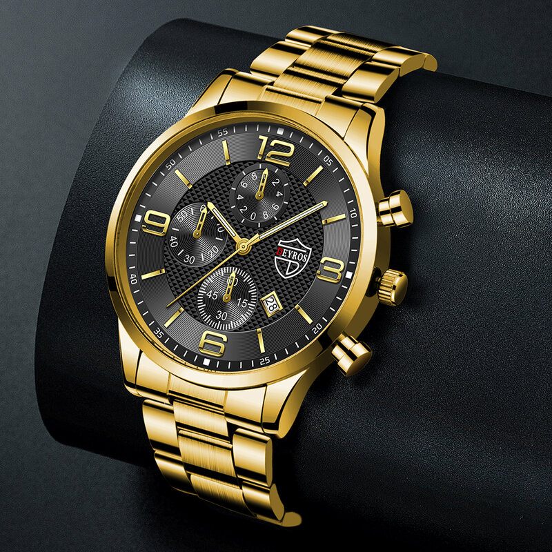 Hot Fashion Mannen Horloge Sport Roestvrij Staal Quartz Horloge Luxe Man Klok Casual Horloge Man Gold Reloj Hombre Dropshipping