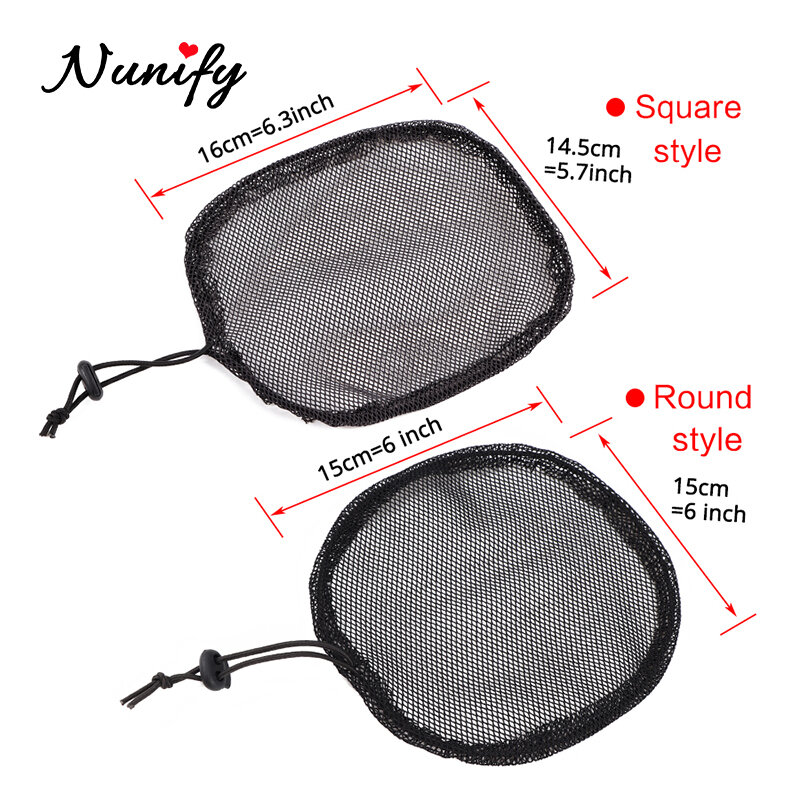 Nunify-شبكة شعر عالية الجودة بدون أنبوبة ، مع حزام قابل للتعديل ، وذيل حصان ، وقبعة شعر مستعار أسود اللون لصنع كعكة الشعر