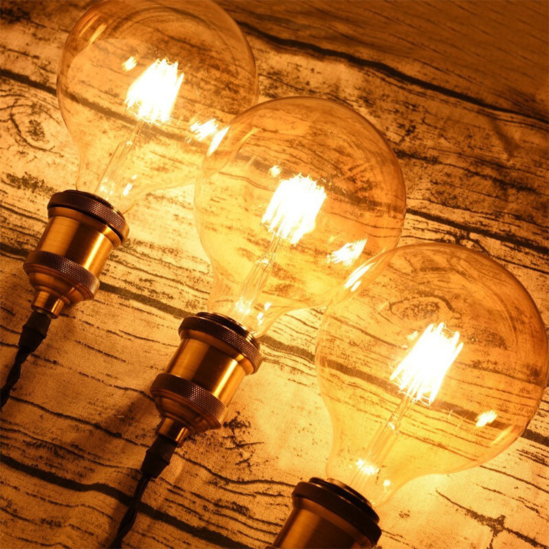 Lámpara Edison Vintage E27, luces colgantes Retro, enchufe de bombilla, Base de tornillo, luz de aluminio, accesorio de soporte de lámpara Retro Industrial
