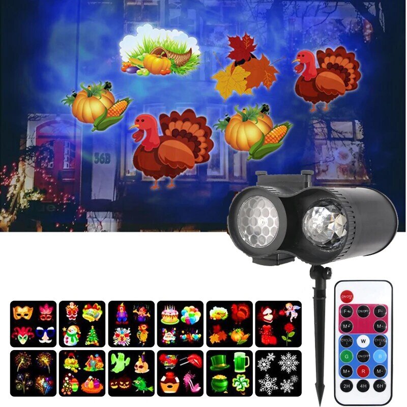 Waterproof Moving Laser Projector Lamps 12 Patterns Christmas Snowflake Stage Light For New Year Party Light Landscape Garden