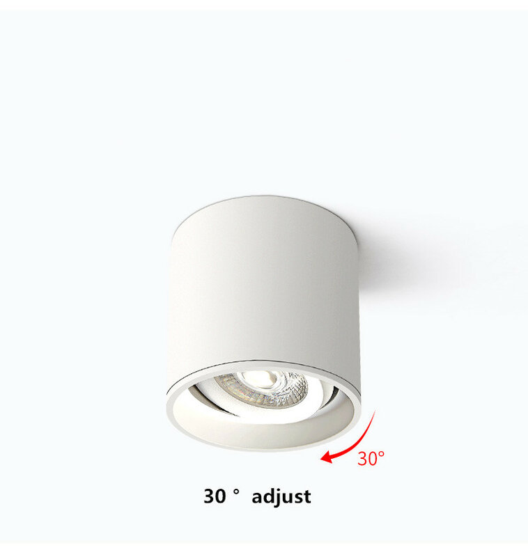 Spot lumineux LED circulaire de plafond avec technologie COB, éclairage d'intérieur à intensité réglable, montage en Surface, 7/9/10/15/18/20W, ac 85 ~ 265V