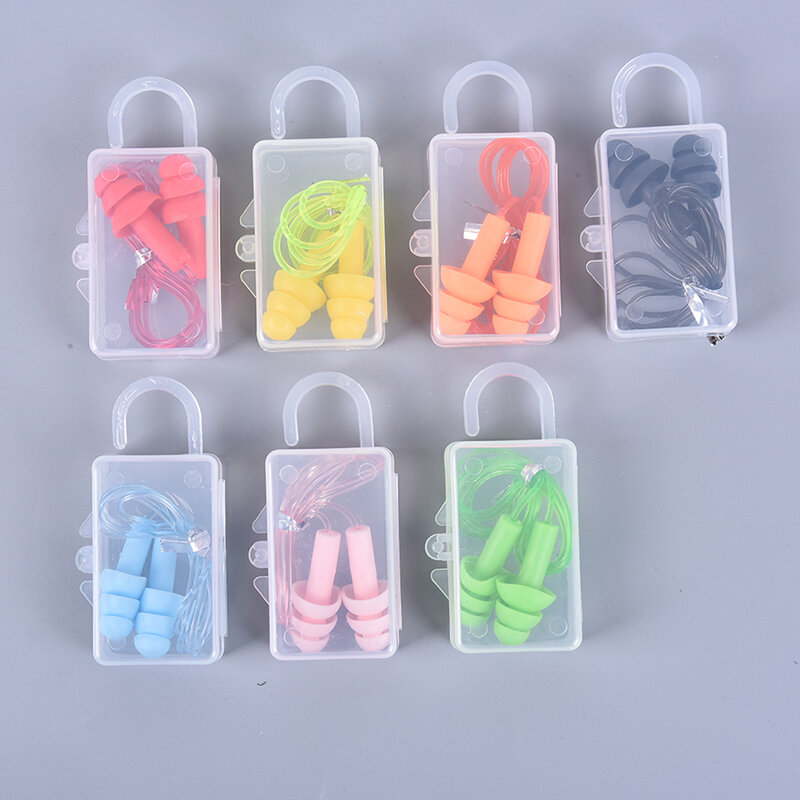 1 Pair Practical Fashion Waterproof Silicone Ear Plugs Sleep Noise Prevention Earplugs Noise Reduction
