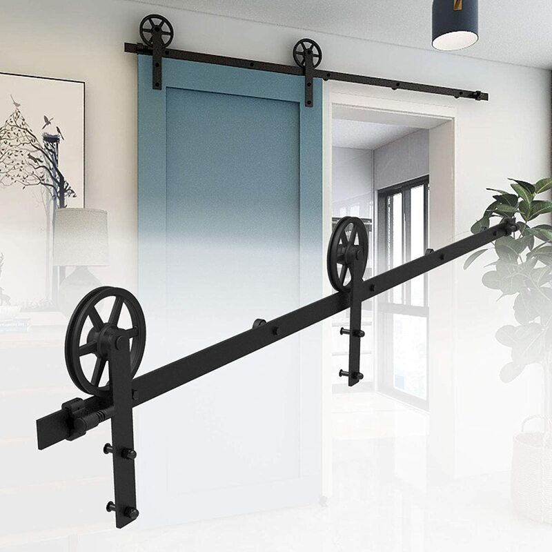 Оборудование для раздвижной двери сарая Kit направляющая для напольной двери сарая, прочная направляющая для раздвижных дверей повышенной прочности, подходит для максимально широких дверей 42 дюйма