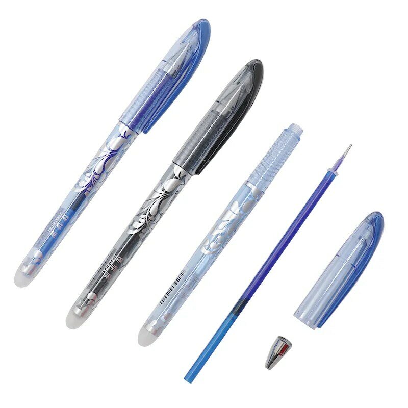 12 sztuk/partia wymazywalnej Pen Refill Set Rod 0.5mm niebieski/czarny/czerwony atrament magiczny długopis do szkoły biuro pisanie materiały biurowe