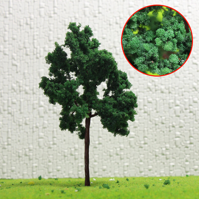 Diorama-modelo de árboles de carretera D11054, 10 piezas, escala 1:50, 11cm, diseño de tren, maletero de alambre de hierro