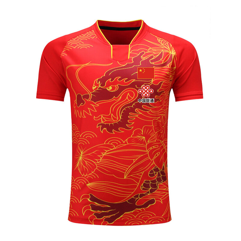 Camisas de tênis de mesa dragon, camisetas masculinas/femininas/infantis e tênis de mesa, nova china