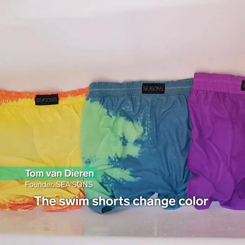 Letnie męskie kąpielówki wrażliwe na temperaturę zmieniające kolor spodnie plażowe kąpielówki zmieniające kolor stroje kąpielowe