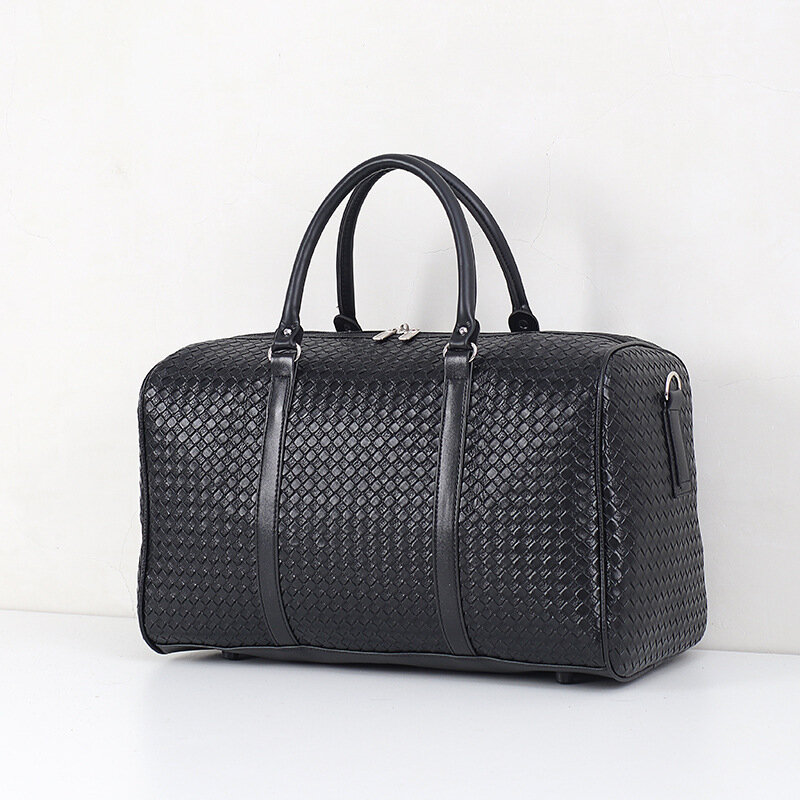 Fashion PU Leather Woven Pattern Travel Bag Large Capacity Men Women Shoulder Bags Business Travel Bag Luggage Duffle Bag LGX86