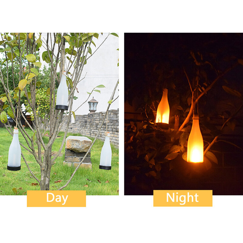 Luz Solar para botella de vino, luces de vacaciones, lámpara de mesa LED, luz de vela PARA CENA, jardín de Navidad, decoración del hogar, lámpara de noche