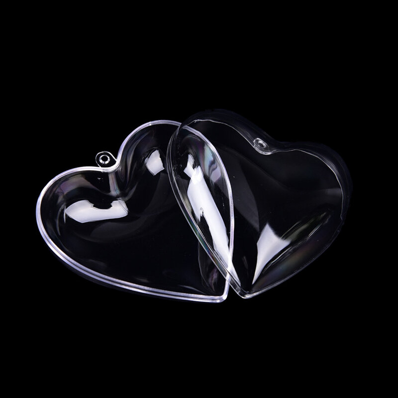Nuevo 1 set/2 uds 65/80mm forma de corazón DIY plástico transparente bomba de baño molde acrílico molde