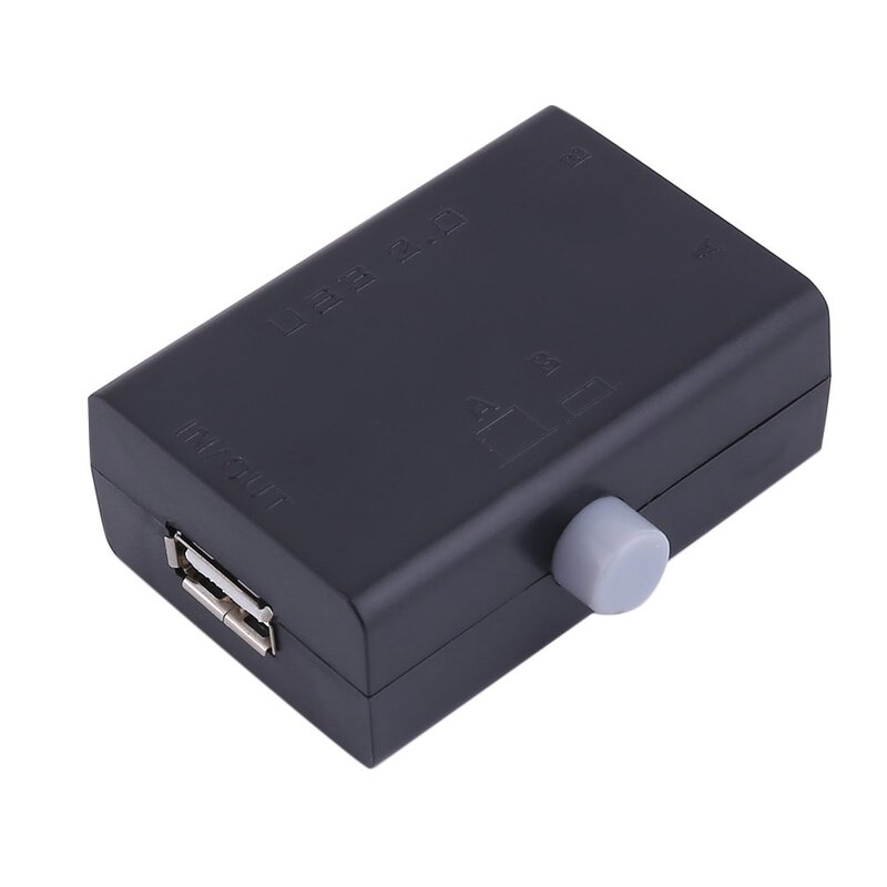 Black ABS Universal Mini USB Sharing Share Switch Box Hub 2 Ports PC Computer Scanner Printer Manual Great Promotion