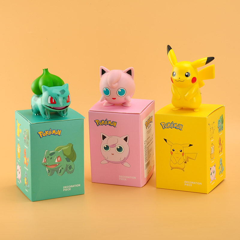 New Pokemon Anime Figure Pikachu Charmander Squirtle Bulbasaur Eevee Mew Gengar Cute Doll Pet Action Collect Model Kids Toy Gift