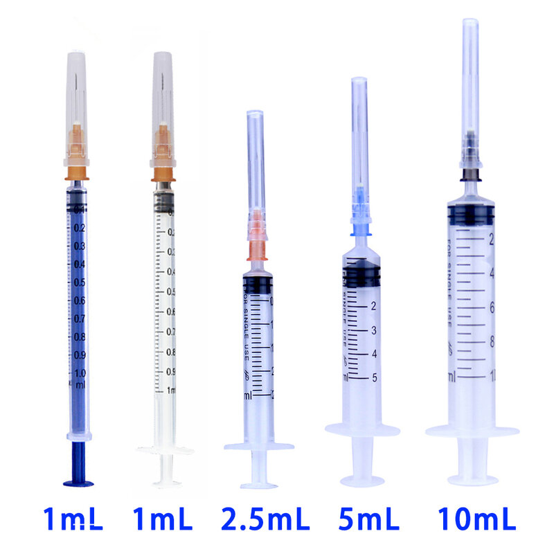 Disposable plastic industry syringe 1ml 2ml 3ml 5ml 10ml with needles 1cc stereo injector