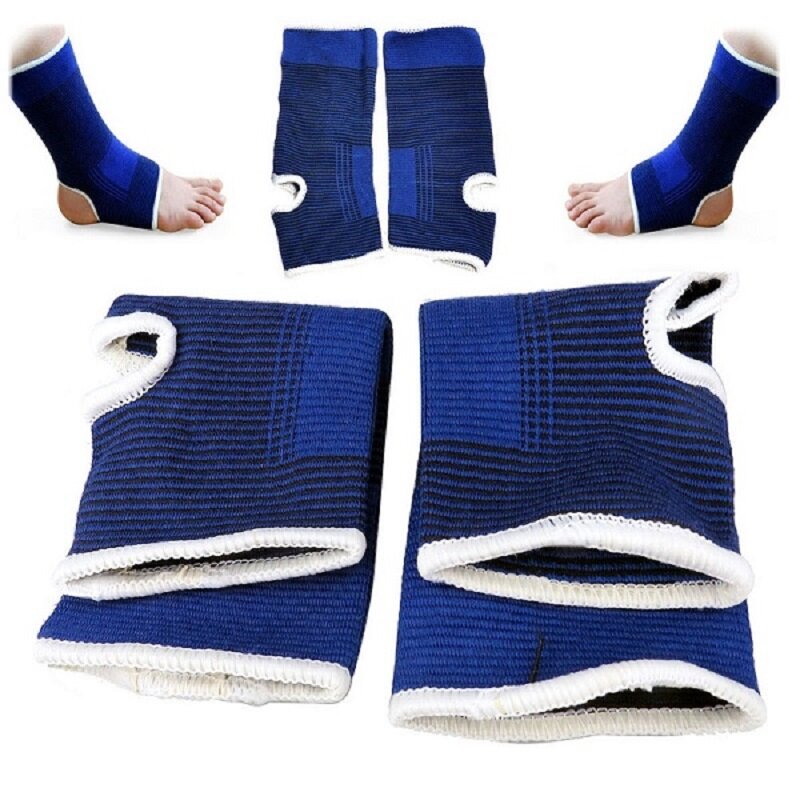 1 пара, эластичные голубые наколенники для артрит, ног, для травм в спортзале, эластичная повязка